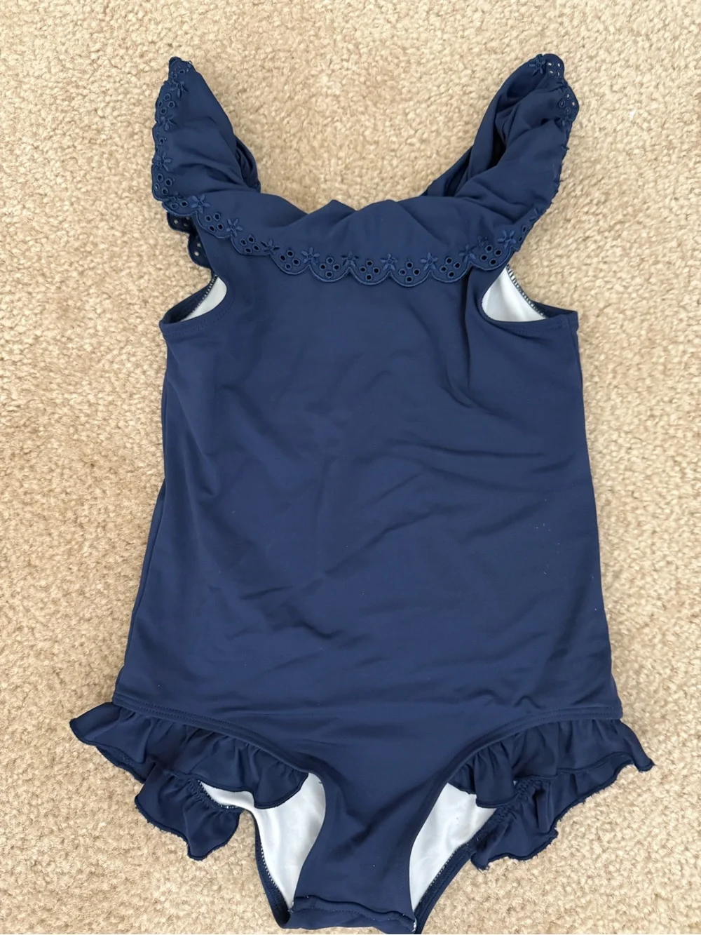The Beaufort Bonnet Company Navy Ruffle Swimsuit